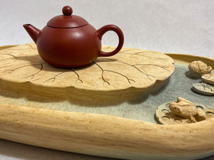 Round Lotus Duān Yán Stone Tea Tray